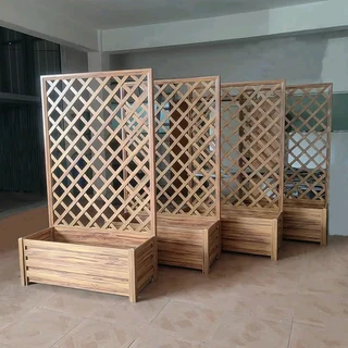 Planter boxes and bamboo wood fencing