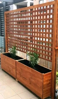 Planter boxes and bamboo wood fencing