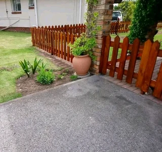 Planter boxes and bamboo wood fencing