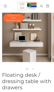 ODE White Floating desk with 2 drawers