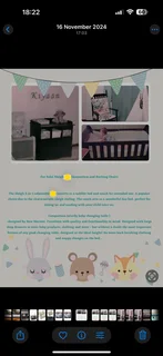 Sleigh Cot/ Compactum and Rocking Chair