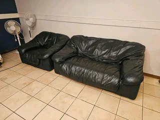 Geniune leather lounge suite