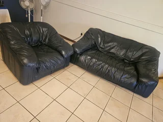 Geniune leather lounge suite
