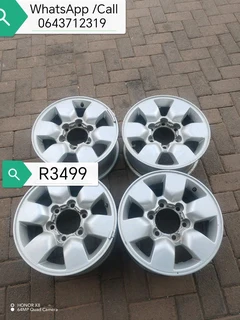 15 inch t o y o t a h i l l u x magrims 6 holes w t h n o c e n t r e c a p s a set of four on sale