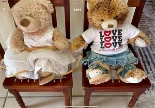 Antique miniature Riempie chairs x 2