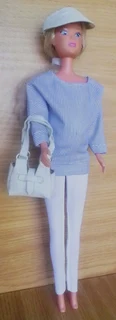Barbie, Steffi Love Expectant Fashion Dolls Clothes - Top, Stretch Pants, Leather Handbag,  Peak Cap