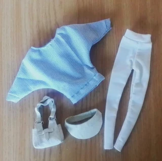 Barbie, Steffi Love Expectant Fashion Dolls Clothes - Top, Stretch Pants, Leather Handbag,  Peak Cap