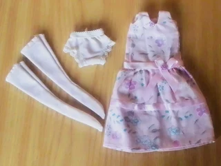 Barbie, Steffi Love Expectant Fashion Dolls Clothes - Pink Maternity Dress, Stockings and Panties