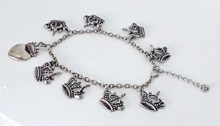 Tibetan Silver Crowns and Silver Toned Metal Anklet