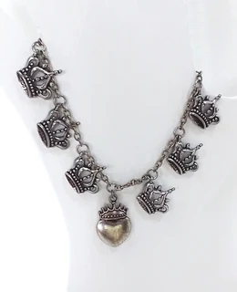 Tibetan Silver Crowns and Silver Toned Metal Anklet