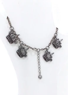 Tibetan Silver Crowns and Silver Toned Metal Anklet