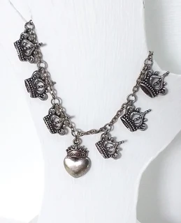 Tibetan Silver Crowns and Silver Toned Metal Anklet