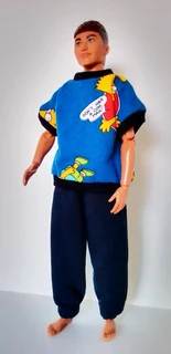 Ken Barbie Male Fashion Dolls Clothes - Top and Tracksuit Pants