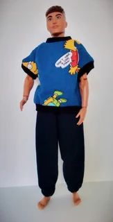 Ken Barbie Male Fashion Dolls Clothes - Top and Tracksuit Pants