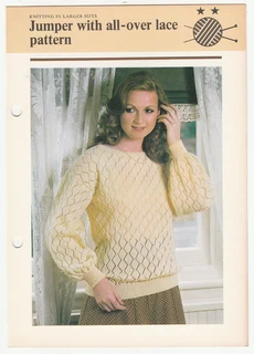 Womans Jumper with All-Over Lace Pattern - Knitting Pattern - Crafts
