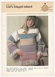 Girl's Fringed Tabard - Knitting Pattern - Crafts