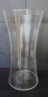 Vintage Tall Hour Shaped Glass Vase