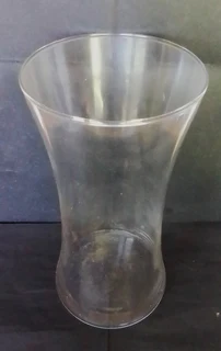 Vintage Tall Hour Shaped Glass Vase