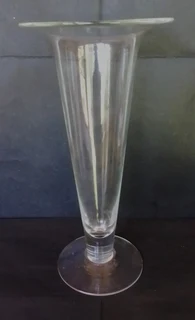 Vintage Tall Flair Topped Glass Vase