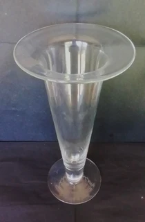 Vintage Tall Flair Topped Glass Vase