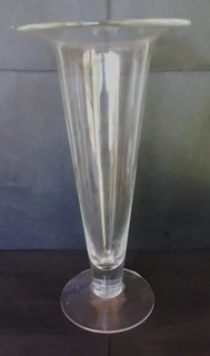 Vintage Tall Flair Topped Glass Vase