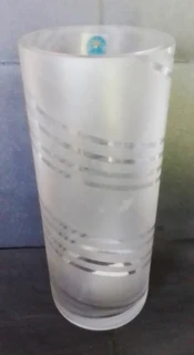 Vintage Tall Cylinder Shaped Thick Glass Vase