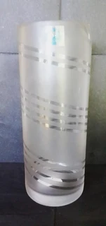 Vintage Tall Cylinder Shaped Thick Glass Vase