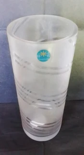 Vintage Tall Cylinder Shaped Thick Glass Vase