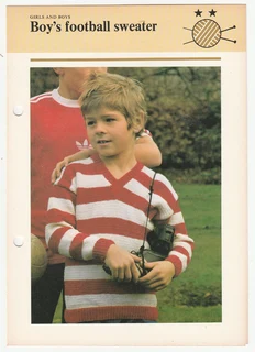 Children's - Boy's Football Sweater - Knitting Pattern - Crafts