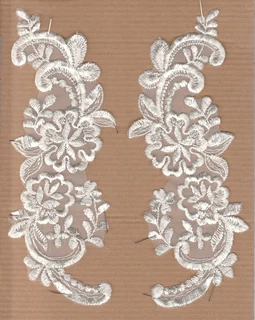 Vintage Embroidered Set of Cream Lace Motifs - ( 5 Sets are Available ) - Sewing - Crafts