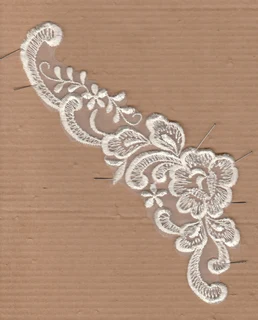 Vintage Off White Embroidered Lace Motif - (2 are available) - Sewing - Crafts