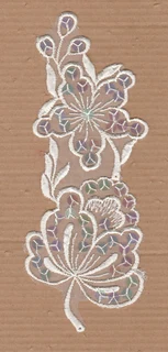 Vintage White Embroidered Lace with Sequins Motif - Sewing - Crafts