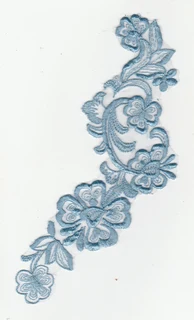 Vintage Blue Embroidered Lace Motif - Sewing - Crafts