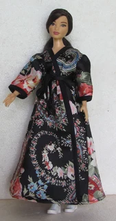 Curvy Barbie Doll - Fashion Dolls Satin Gown / Robe with Panties