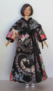 Curvy Barbie Doll - Fashion Dolls Satin Gown / Robe with Panties