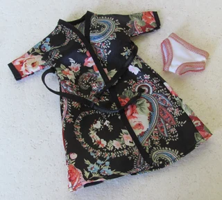 Curvy Barbie Doll - Fashion Dolls Satin Gown / Robe with Panties