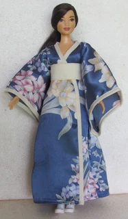 Curvy Barbie Doll - Fashion Dolls Satin Kimono and Panties