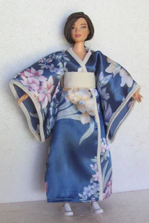 Curvy Barbie Doll - Fashion Dolls Satin Kimono and Panties