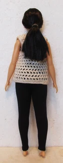 Curvy Barbie Doll - Fashion Dolls Top, Crochet cotton Gilet / Waistcoat and Leggings