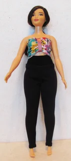 Curvy Barbie Doll - Fashion Dolls Top, Crochet cotton Gilet / Waistcoat and Leggings