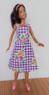 Skipper Barbie 26cm Fashion Dolls Clothes - Sundress, Panties, Headband, Necklace and Bangles.