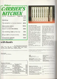 Robert Carrier&#39;s Kitchen - Part 134 - Weddings - Recipe Cookbook