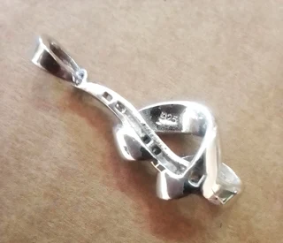 Opal and White Topaz Silver Pendant and Silver Rolo Chain Necklace