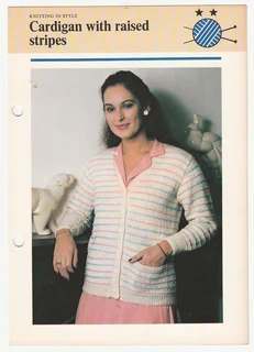 Woman's Cardigan with Raised Stripes - Knitting Pattern - Crafts