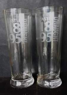 2 x 500ml Castle Draught Glasses - Collectable