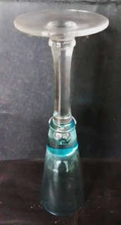 Vintage Tall Blue Tinted Fluted Shaped Glass Vase