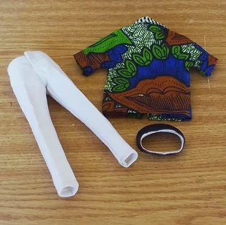 Ken Barbie Male Fashion Dolls Clothes - Cotton Shirt, Denim Long Pants,   Genuine Leather Peak Cap