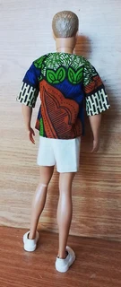 Ken Barbie Male Fashion Dolls Clothes - Cotton Shirt and Denim Shorts