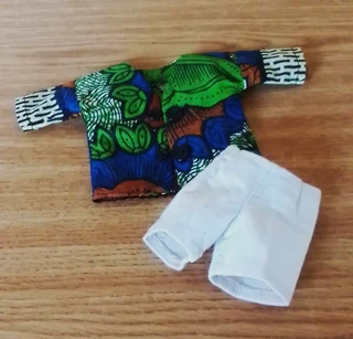 Ken Barbie Male Fashion Dolls Clothes - Cotton Shirt and Denim Shorts