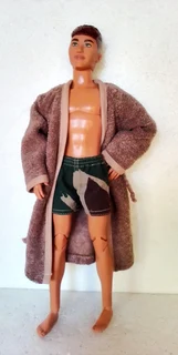 Ken Barbie Male Fashion Dolls Clothes - Long Toweling Robe and Cotton / Flannel Camo Boxer Shorts